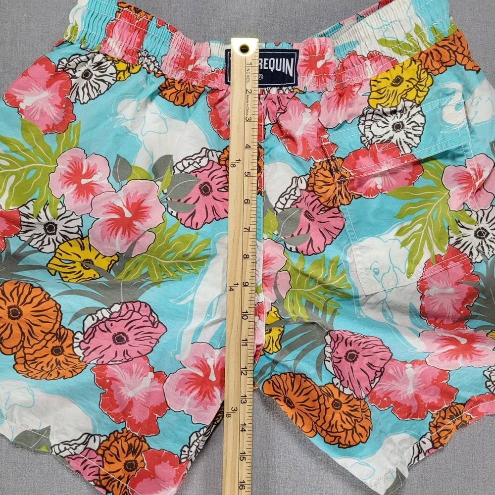 Vilebrequin Men's Swim Trunks L Large slSwimsuit Floral Hibiscus Elephant